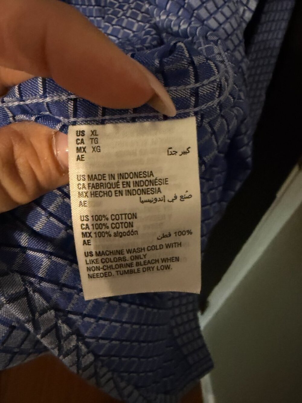 Like New Men's Club Room Dress Shirt Long Sleeve Blue XL - Picture 4 of 5